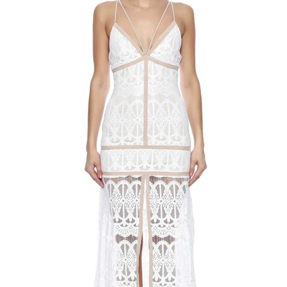 Ecru lab white and cream lace maxi dress